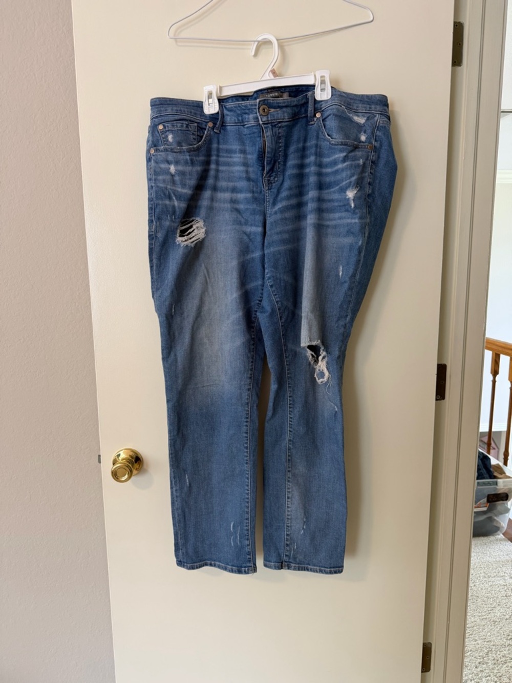 torrid Distressed Blue Straight Jeans